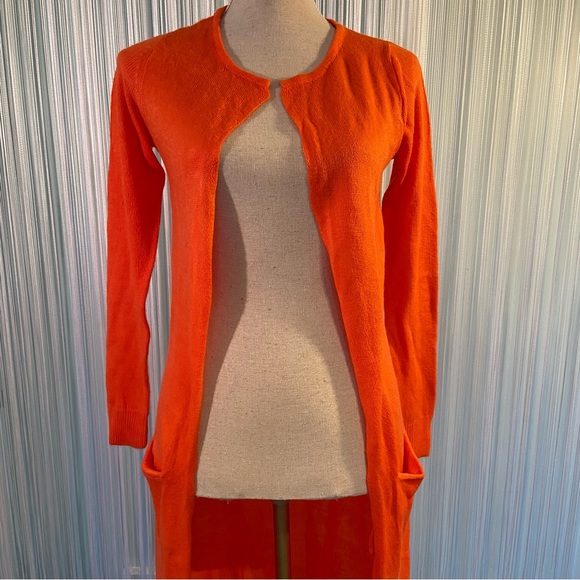Orange Knit Maxi Cardigan Kimono Size XS - Picture 3 of 17